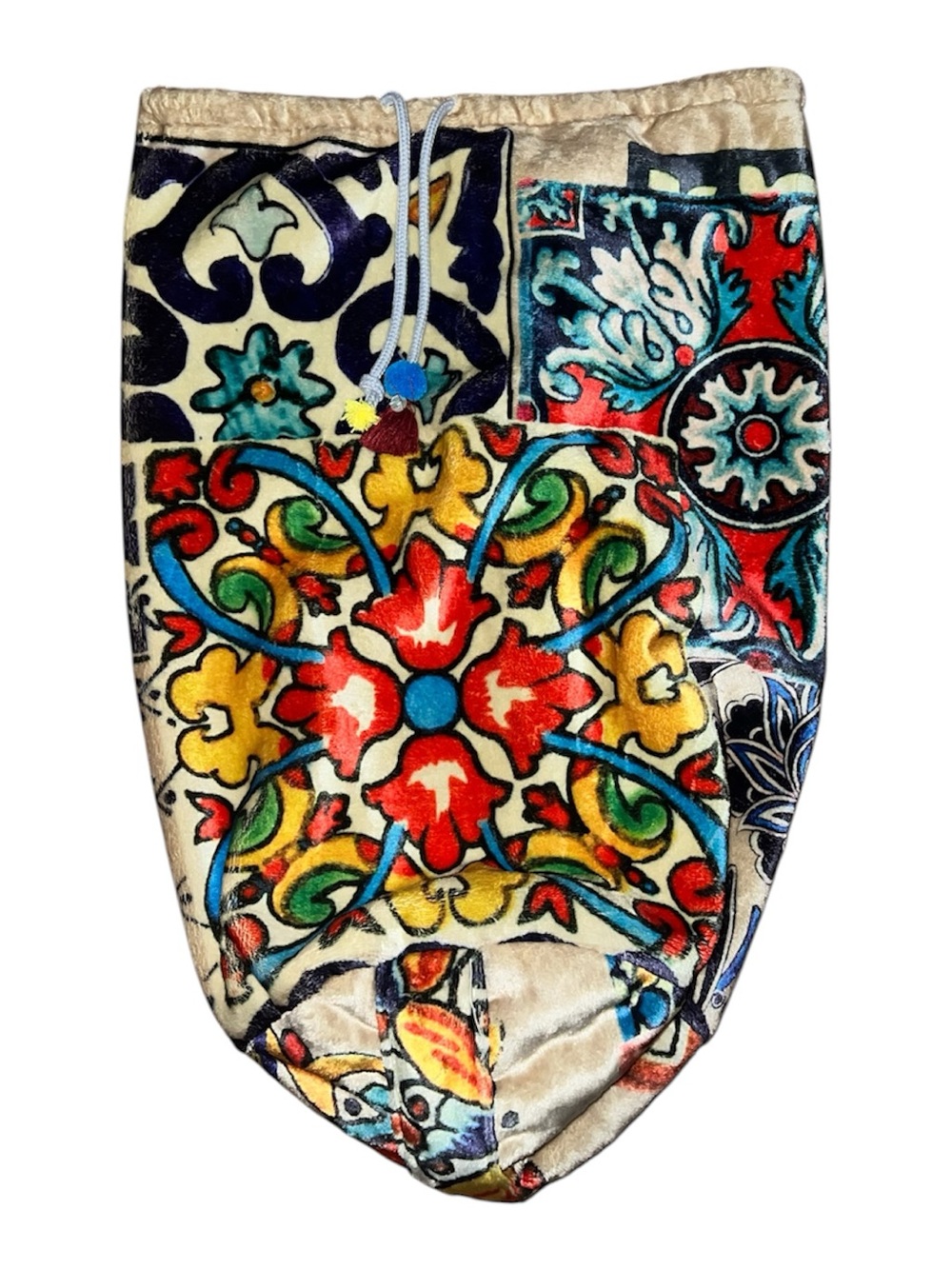 Johnny Was Colorful Mediterranean Tile Drawstring Bag - Multicolor